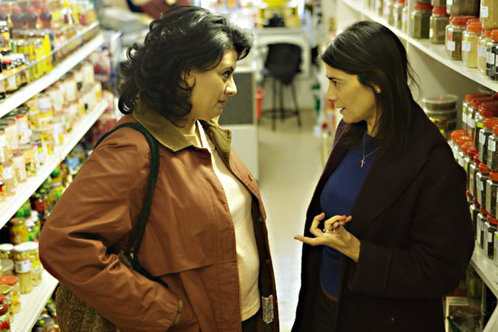 Faour (left) gets American advice from her cousin (Hiam Abbass).