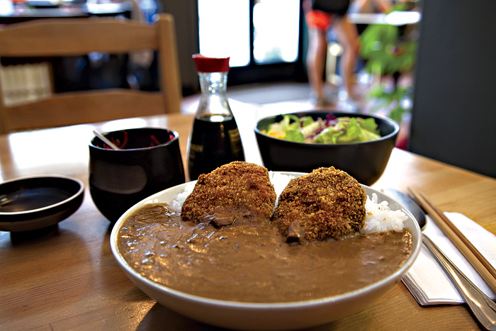 Thoroughly Japanese: Beef curry and deep-fried hamburger at The Cutting Board.