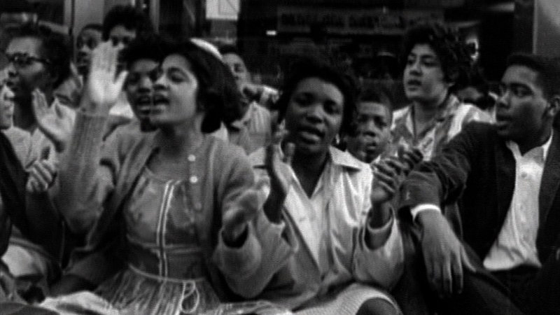 Protestors during the 1950s.