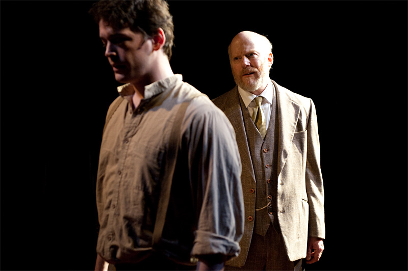 Toms (left) plays the protégé to Crook’s flawed Dr. Larch.