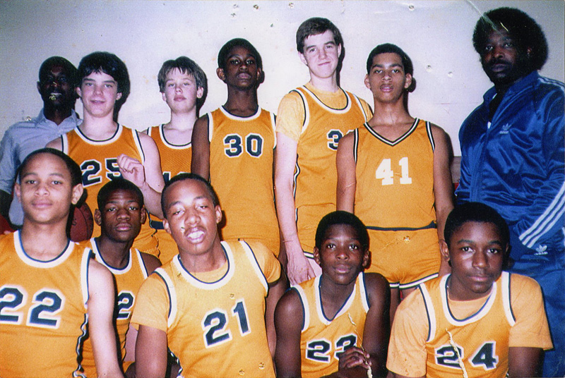 The author (#25), back row left, and Johnson (#24), five years before tragedy.