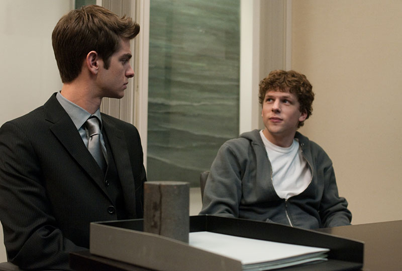 Eisenberg (right) as the mogul who betrays his deputy (Andrew Garfield).
