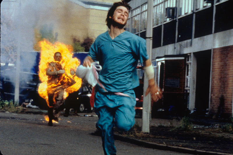 Cillian Murphy flees the zombies in 28 Days Later.