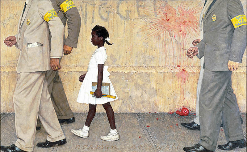 Rockwell based his painting of Ruby Bridges on prior news photos.