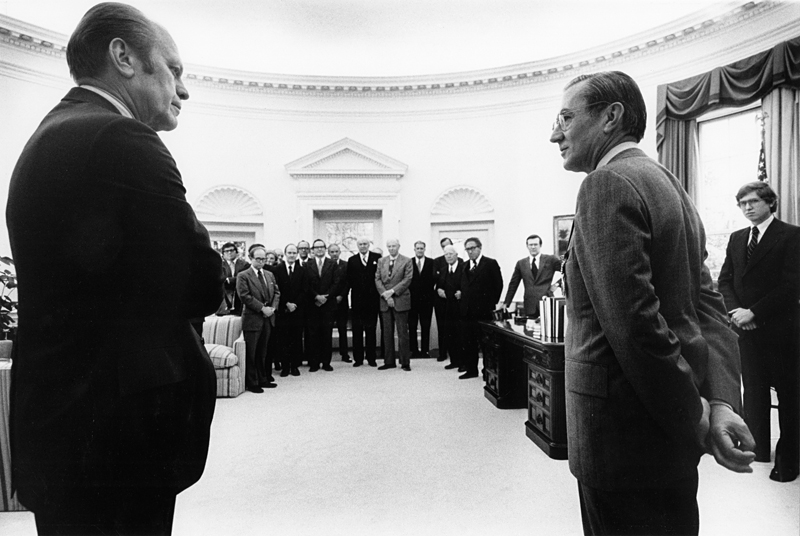 Colby (right) with President Ford.