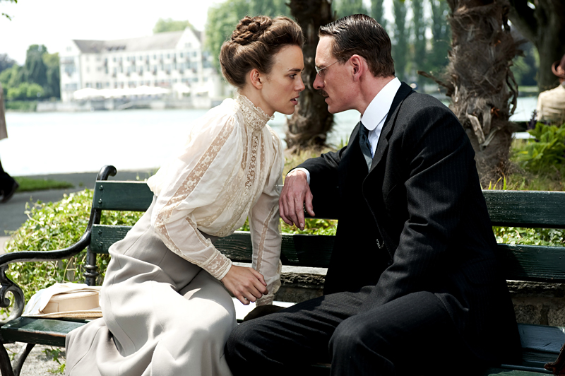 Fassbender and Knightley, about to break doctor/patient protocol.