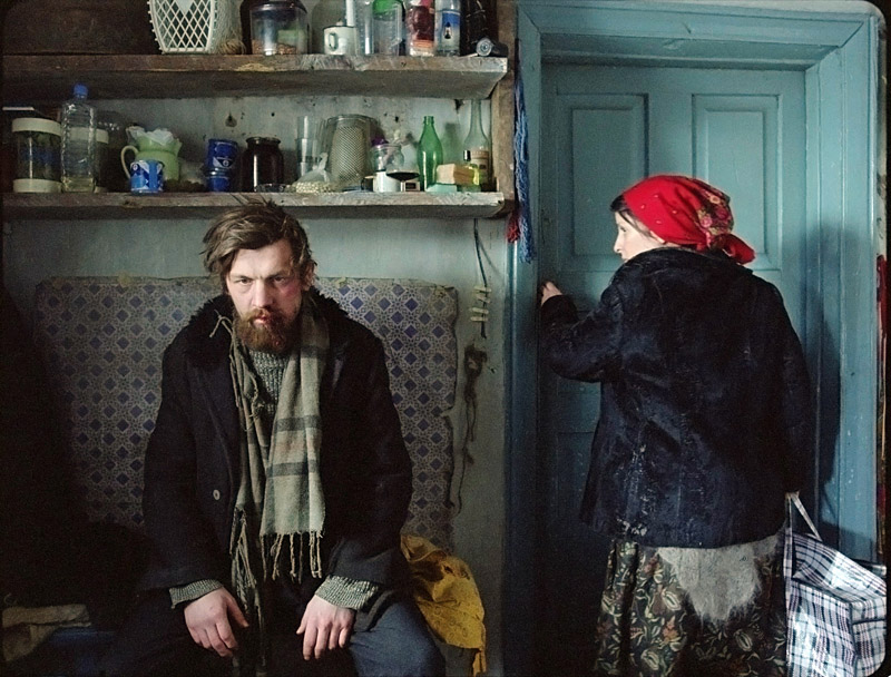 Domestic felicity (with Nemets at left) in the rubble of the former USSR.