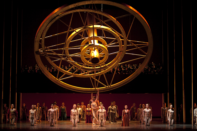 Lee's 26-foot golden wheel may be the star of Carmina Burana.
