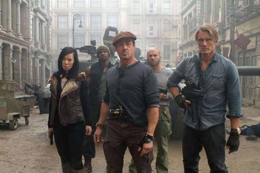 Sly and company in The Expendables 2