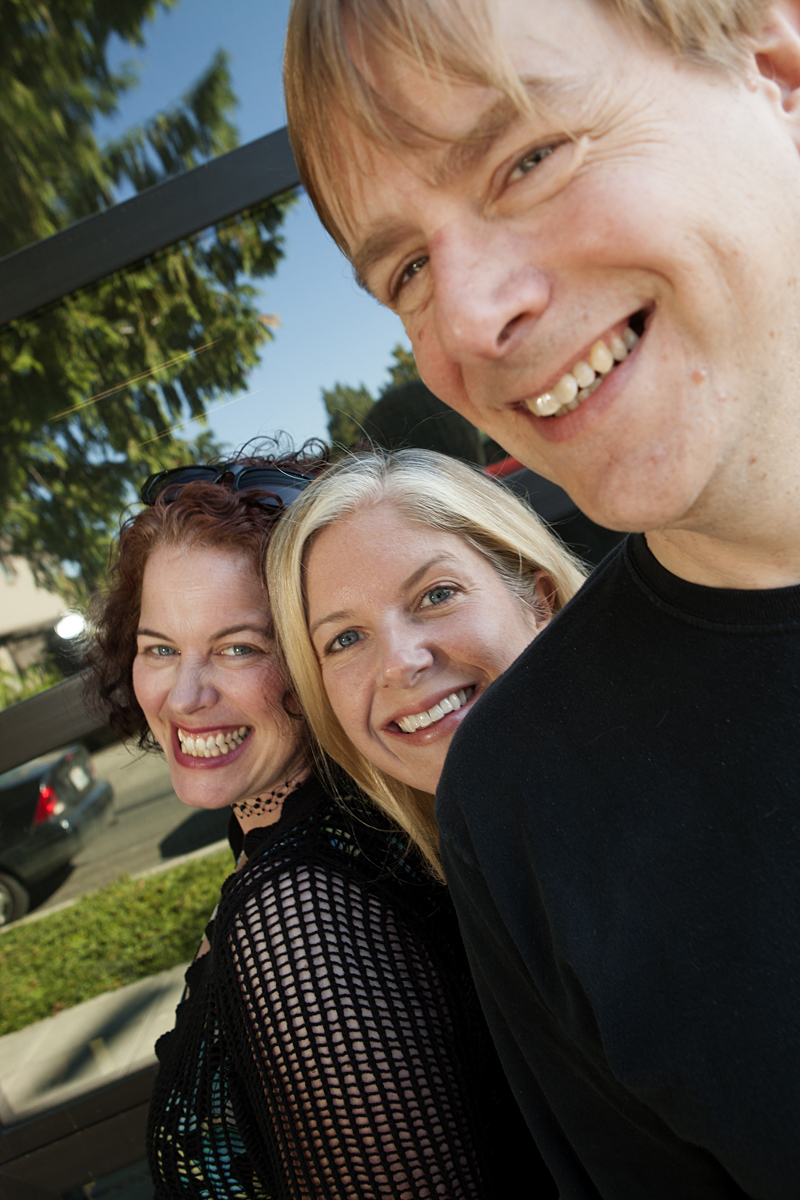 Leslie Law, Amy Love, and Mark Anders outside their rehearsal studio in Seattle.