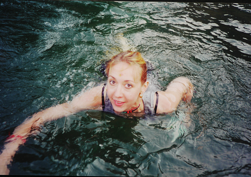Lady Jaye enjoys a dip.