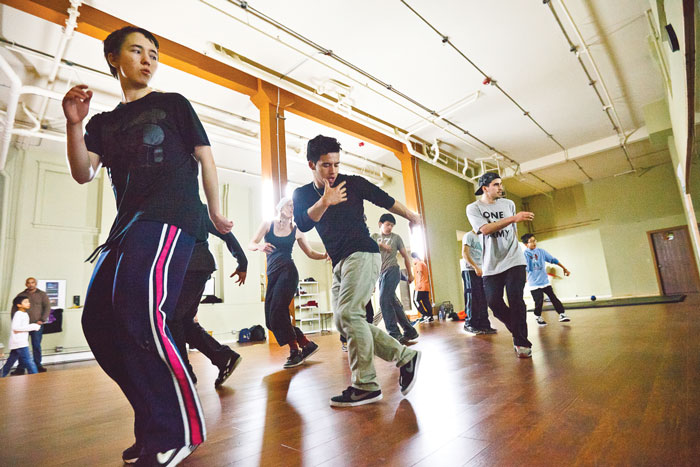 Students take instruction from Florentino FlowFunk Francisco at The Beacon in the International District. Spring Arts: Massive Monkees Invade the ID!