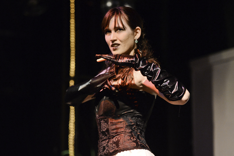 Ivy DuPri competing for Most Dramatic Glove Removal