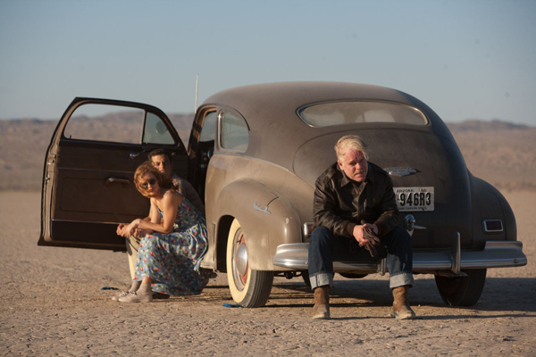 A still photo from Paul Thomas Anderson's new film The Master featuring Joaquin Phoenix and Philip Seymour Hoffman.