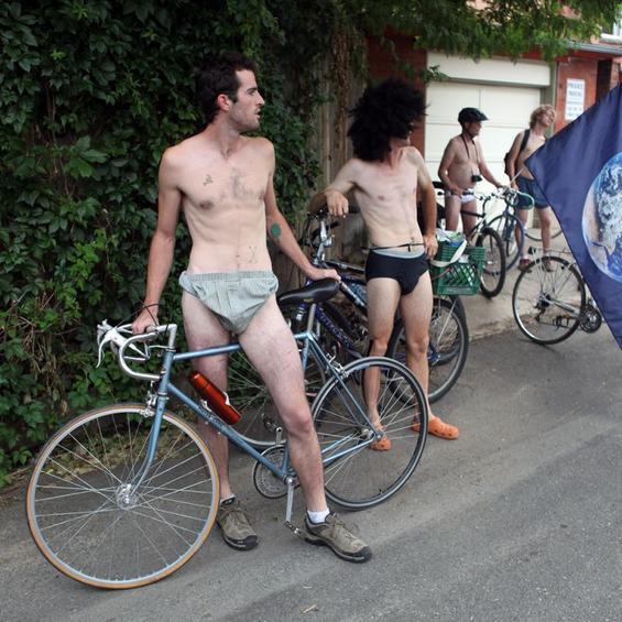 One part critical mass and one part nudist expression, the World Naked