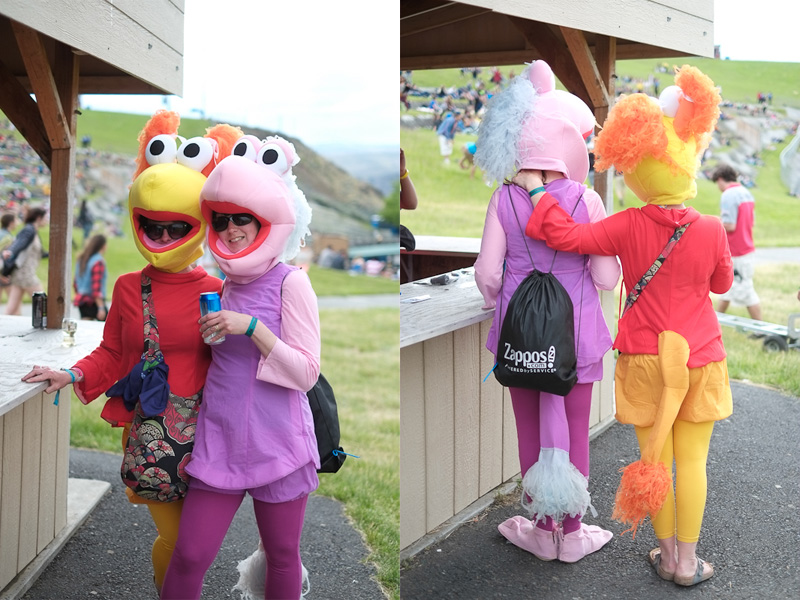 Because it's not a music festival without brightly colored jumpsuits, animal pajamas,