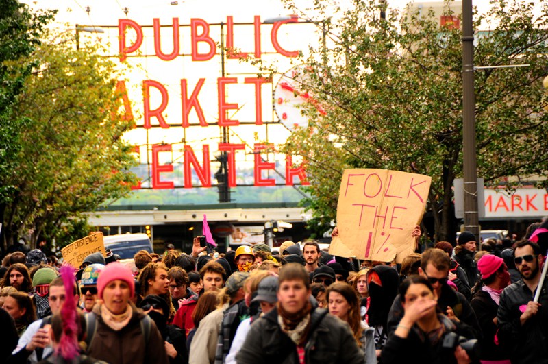 Participants in the annual May Day march for social justice started in