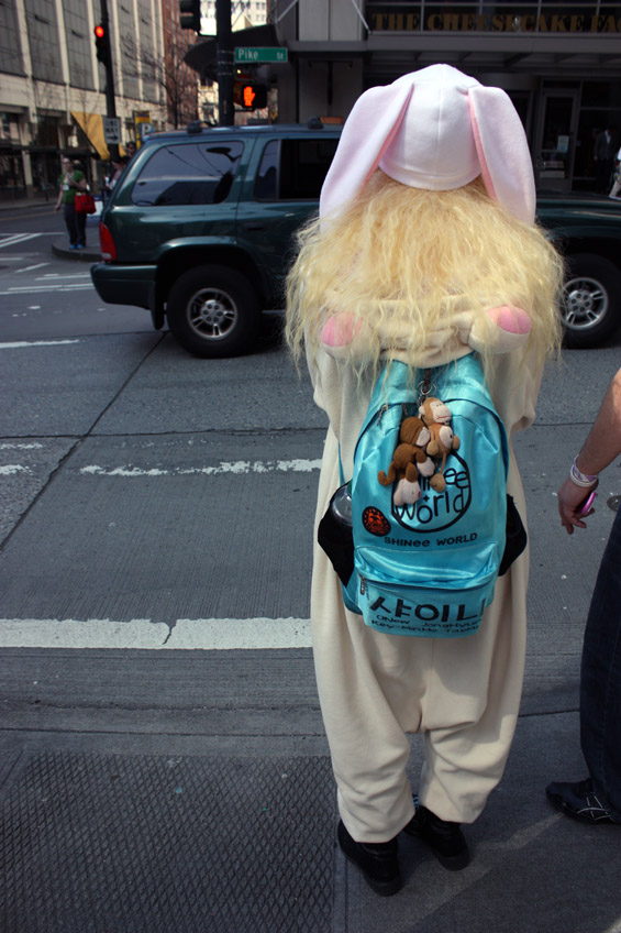 Even the Easter Bunny had time to stop by Seattle's sunny Sunday at Sakura-Con!