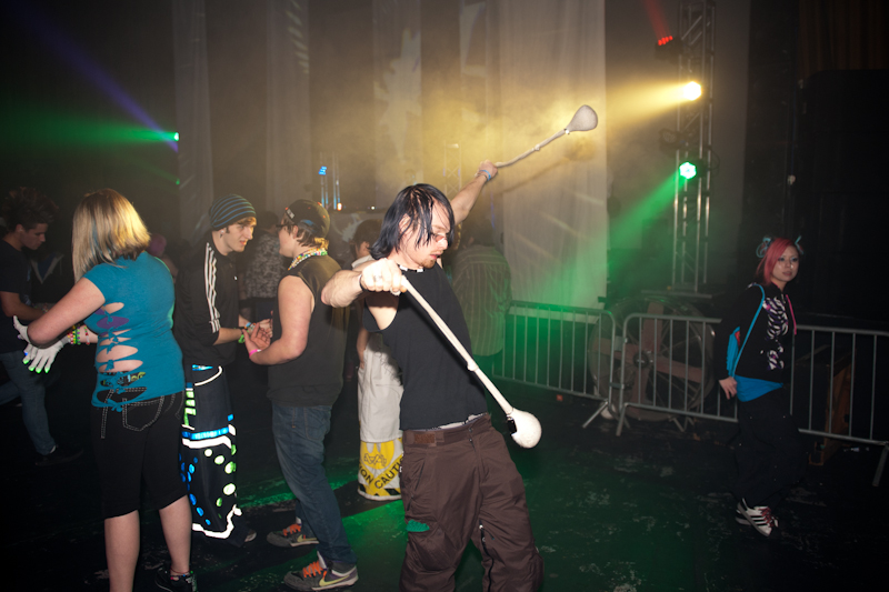 Teenagers and twenty-somethings packed the house for a "blue themed" dance party