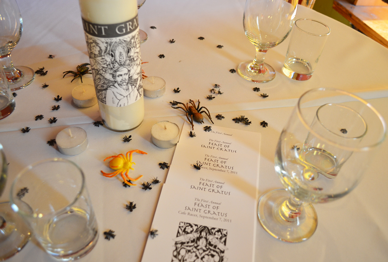 A table laid for the Feast of Saint Gratus.