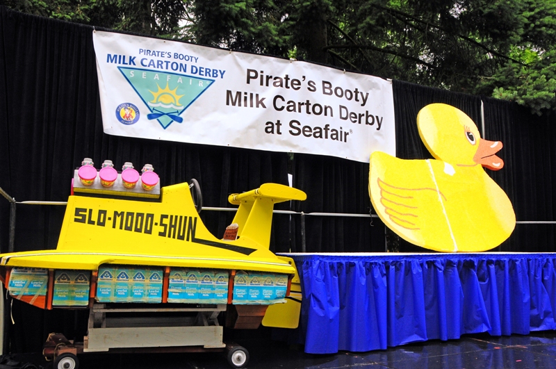 Sponsored by Pirate's Booty, the pirate theme was accompanied by many milk carton puns like Slo-Mooo-Shun.