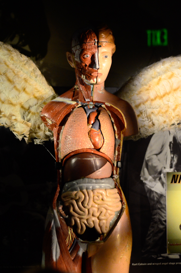 Winged angel stage prop from Nirvana's In Utero tour.