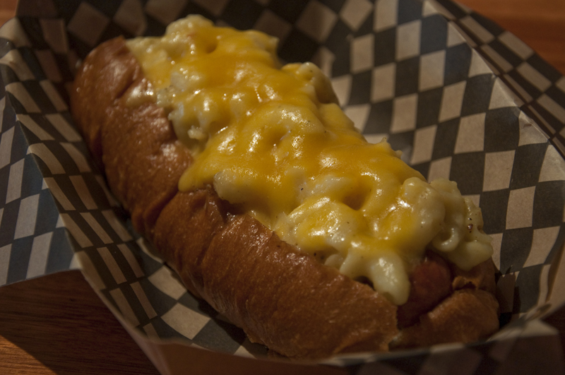 Po Dog's Mac n' Cheese Dog.