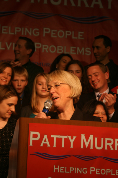 Murray took the stage, thanked her supporters and remained confident that she would be the eventual winner.