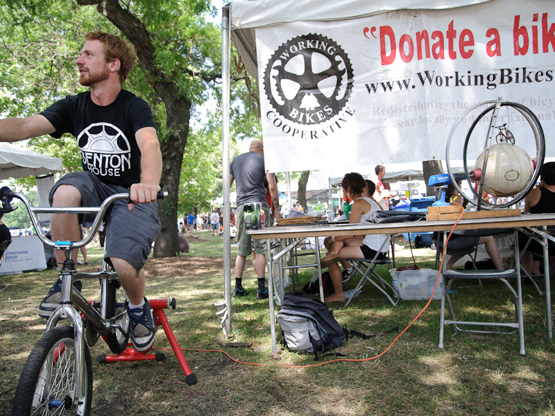 This bicycle made a world go 'round. Literally, it's there on the right.