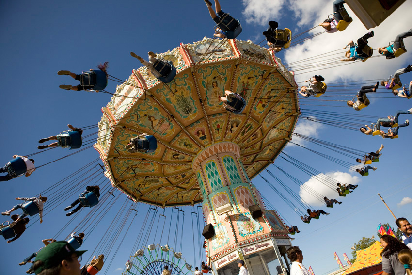 The Big Top all swung out.