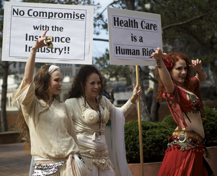 These lovely ladies turned out to advocate for single-payer health care outside