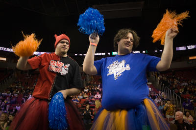 The Sockit Wenches and Grave Danger had some big fans at Rat City Roller Girls' third bout on Saturday, April 18.