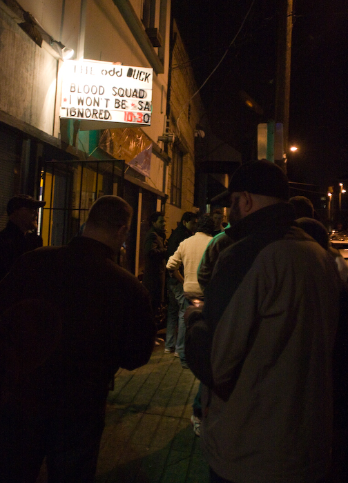 The crowd files in for a sold out show.