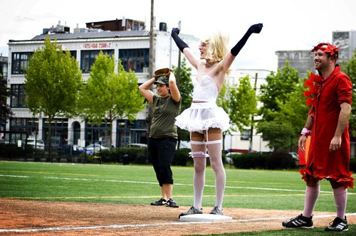 The fourth annual game, Saturday at Cal Anderson Park, was a benefit