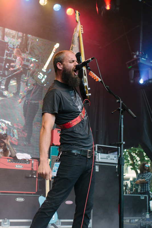 Metal band Baroness played to die-hard fans near the fountain on Sunday.