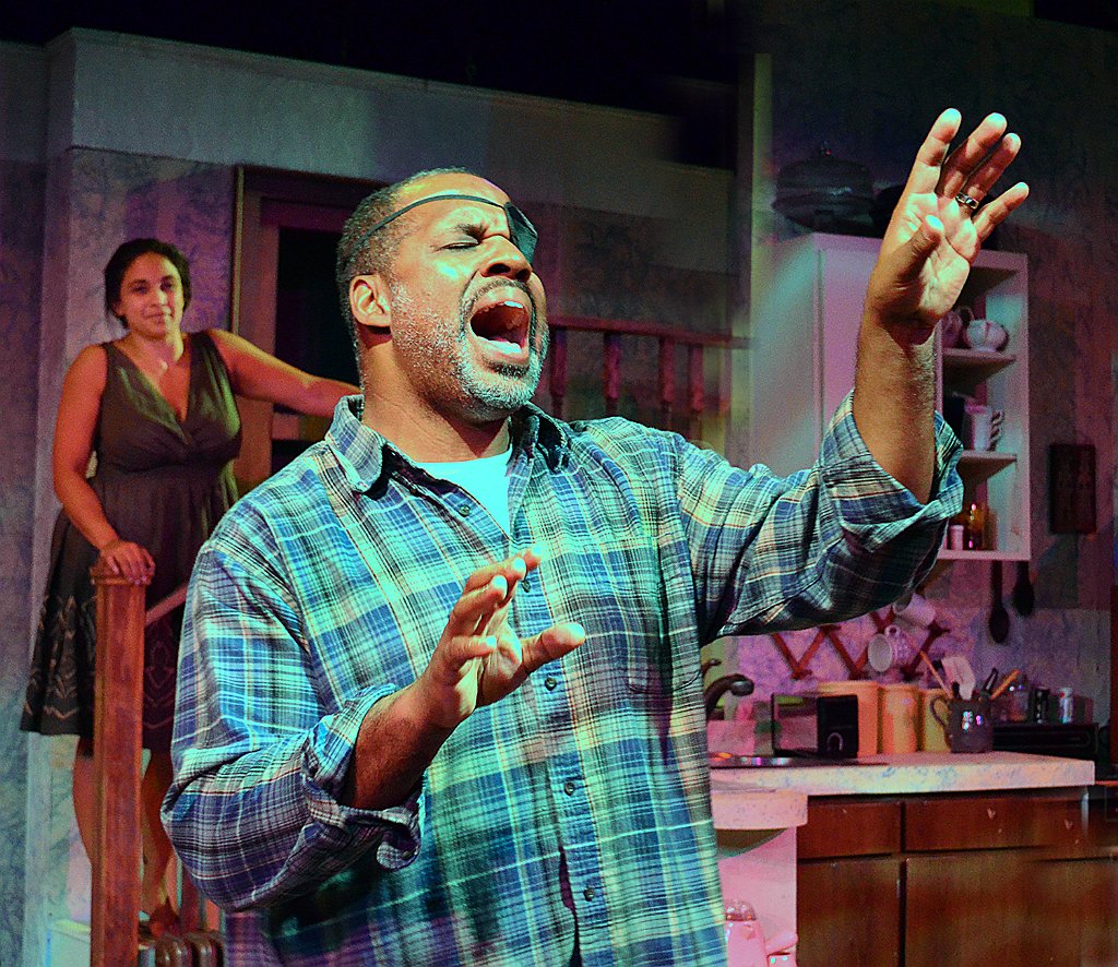 Johnson as the haunted patriarch and Wolfe Wollam his ghost wife.Paul Bestock