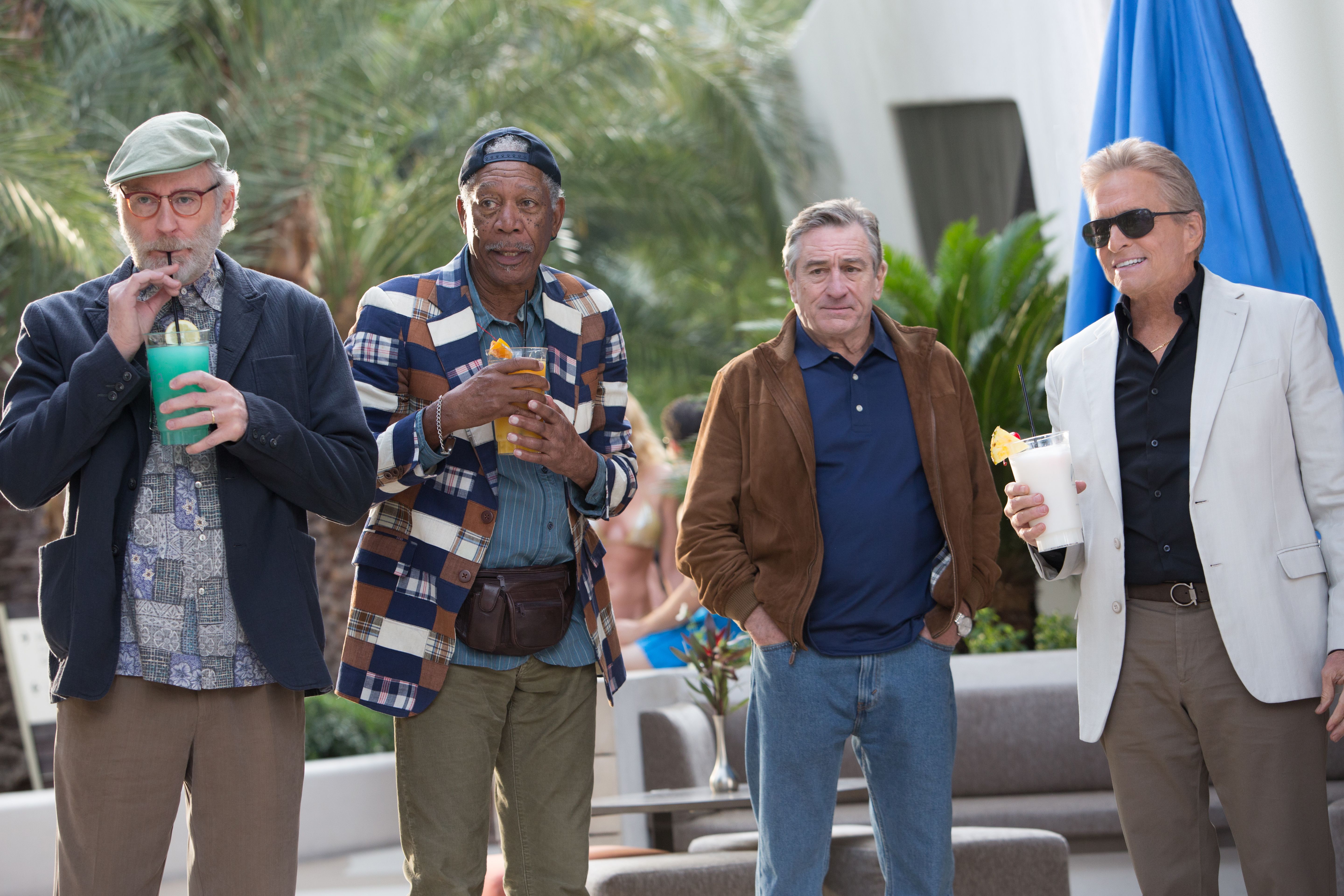 Supply your own Viagra joke. From left, Kline, Freeman, De Niro, Douglas.Chuck Zlotnick/CBS Films