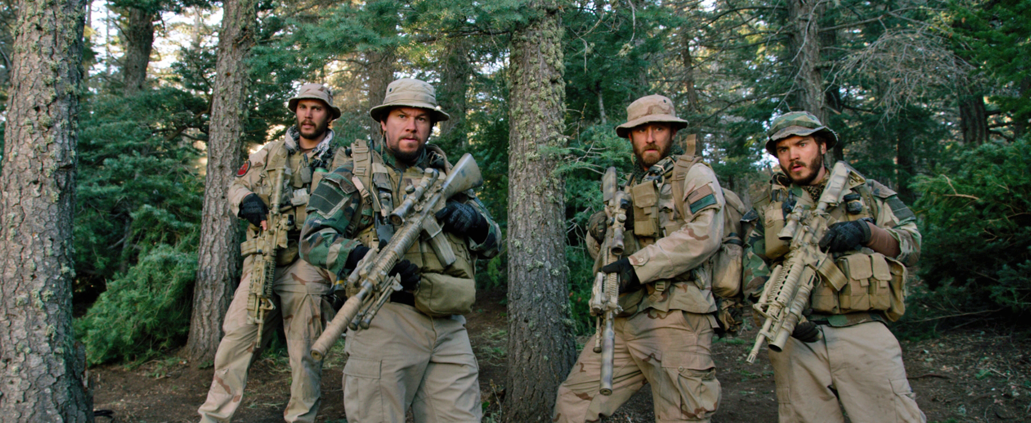 From left, the ill-fated SEALS played by Kitsch, Wahlberg, Foster, and Hirsch.Universal Pictures