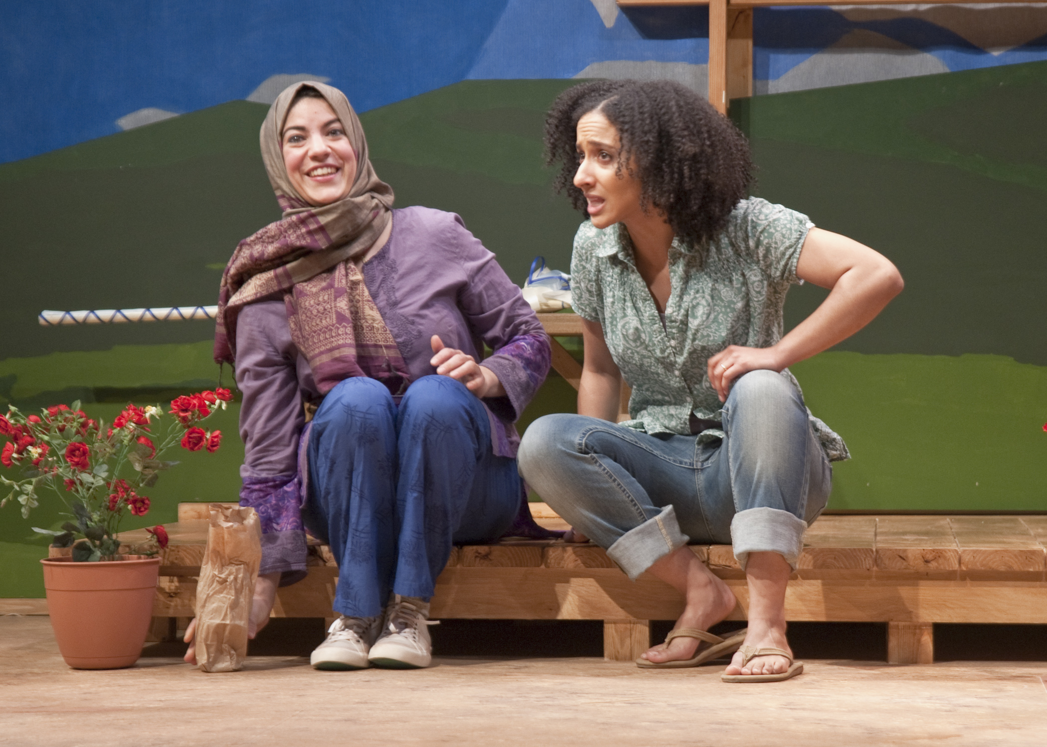 Monroe (left) and Strickland as fellow widows.Erik Stuhaug