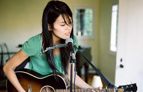 Singer/songwriter Priscilla Ahn lets her voice do the work. Over stripped-down acoustic
