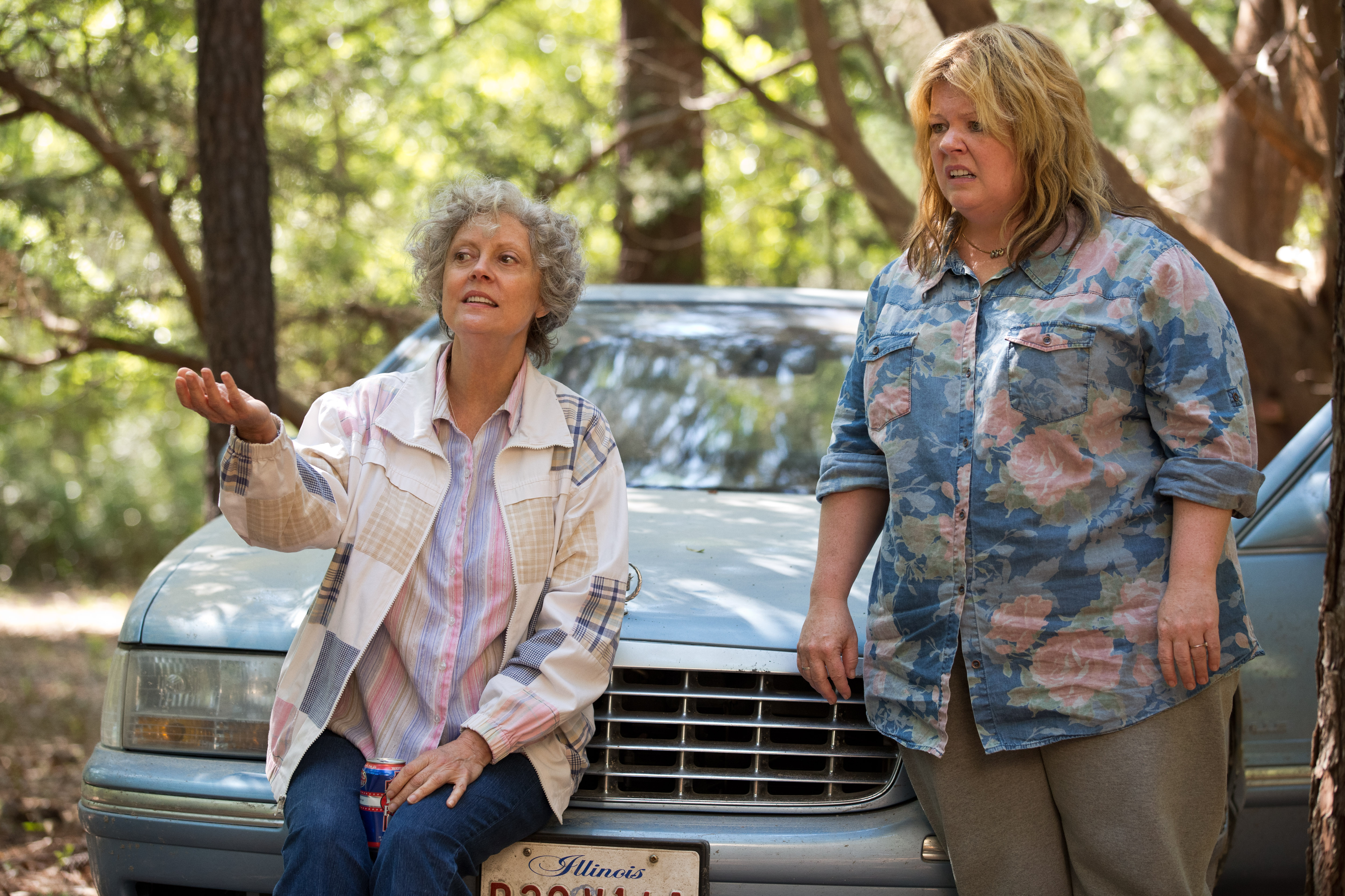 Sarandon (left) and McCarthy on a family road trip.