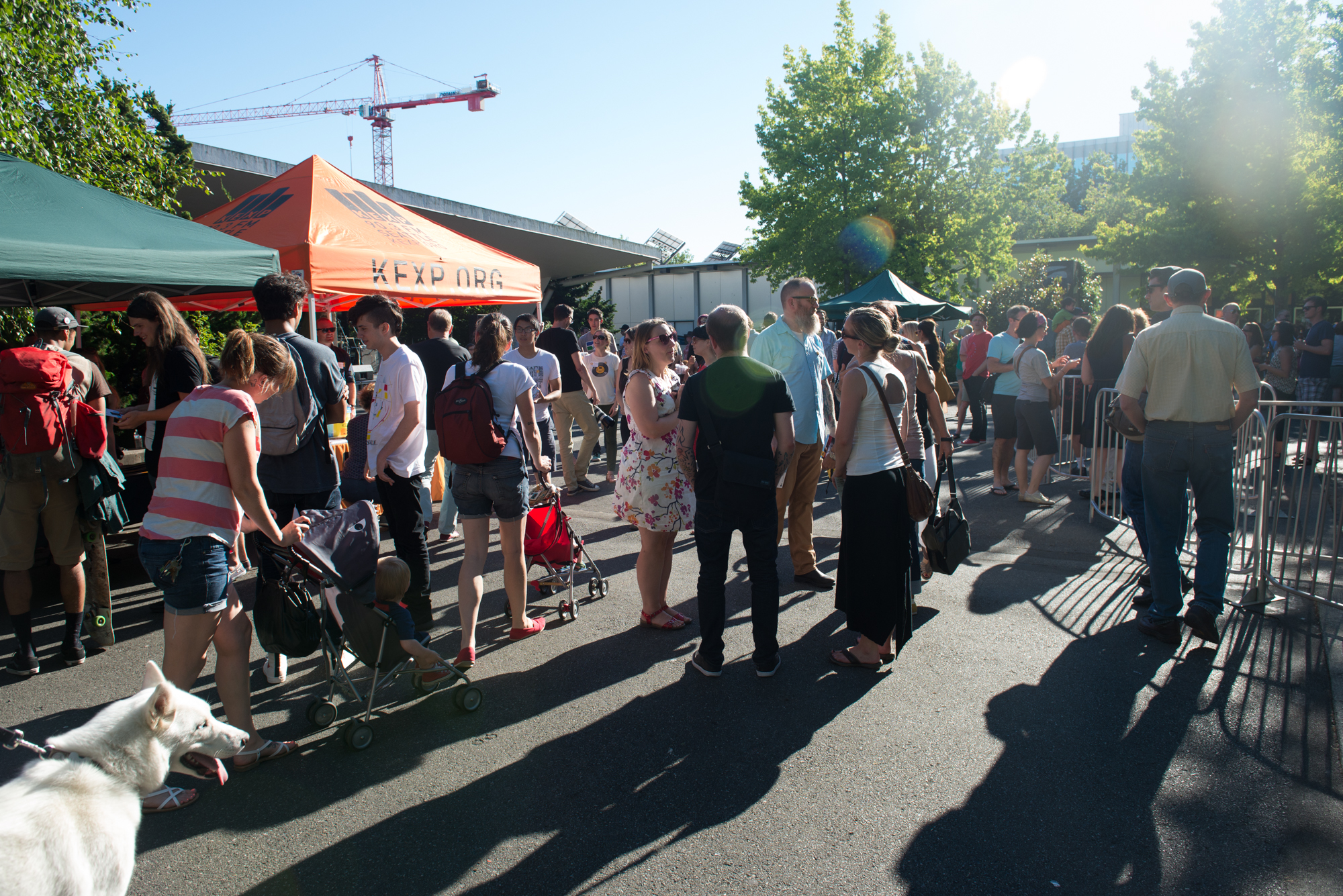 KEXP set up an outdoor event to welcome everyone to their new home