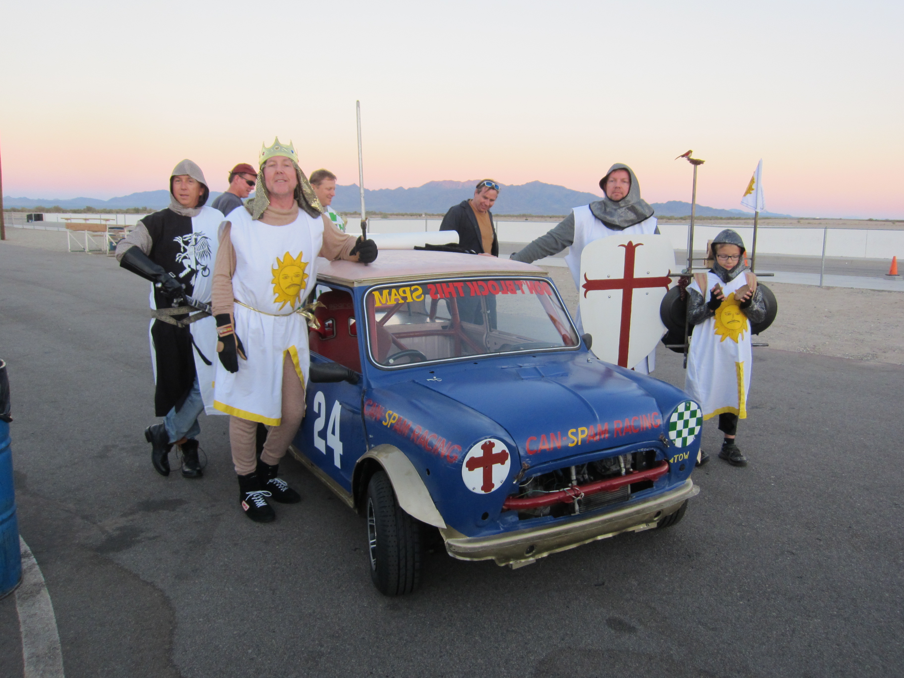 Yes, racers at one recent event gave their Mini a Monty Python Spamalot theme.