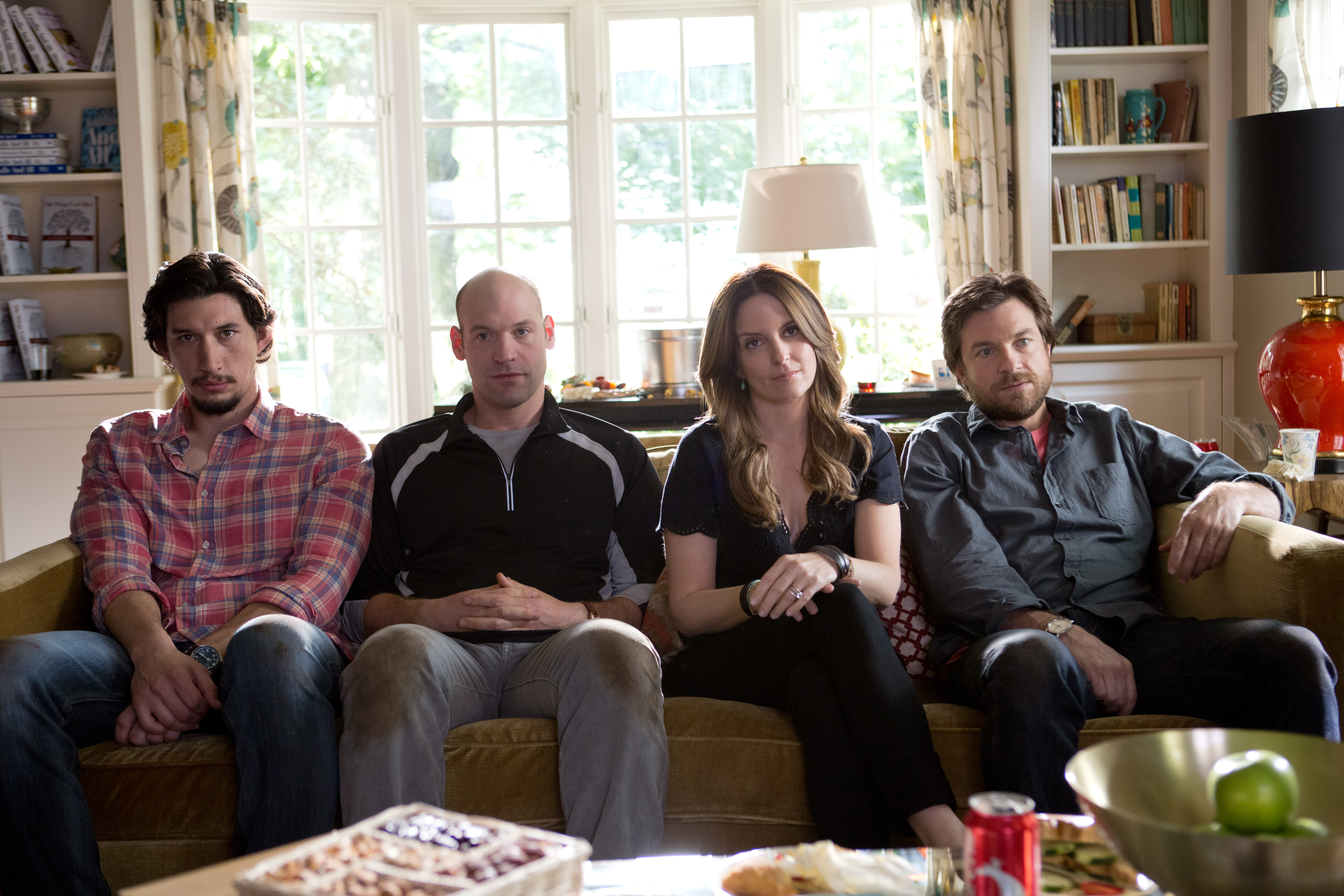 From left, Driver, Stoll, Fey, and Bateman as disparate sibs.Jessica Miglio/Warner Bros.