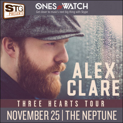 STG presents: Alex Clare Tuesday | November 25 8 pm | Neptune Theatre   You can