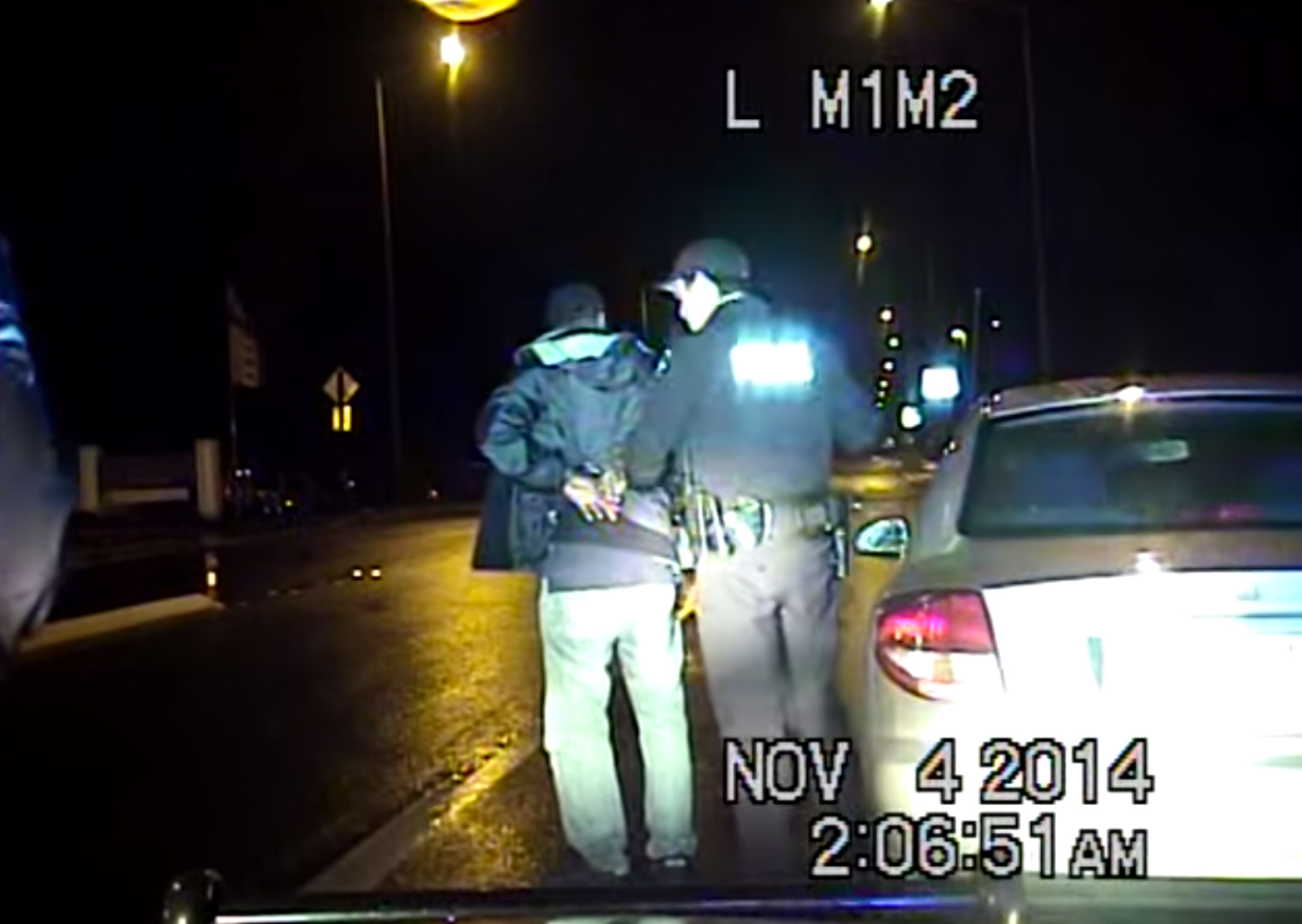 A dash-cam video posted by the anonymous Programmer shows an arrest in progress.
