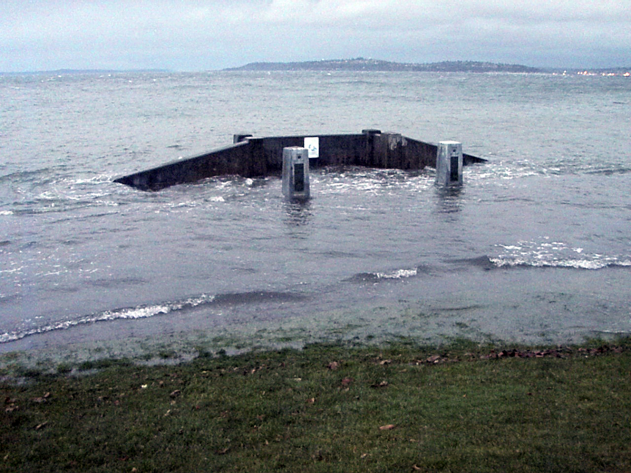 In a vision of the future, Alki Beach succumbs to the king tide.