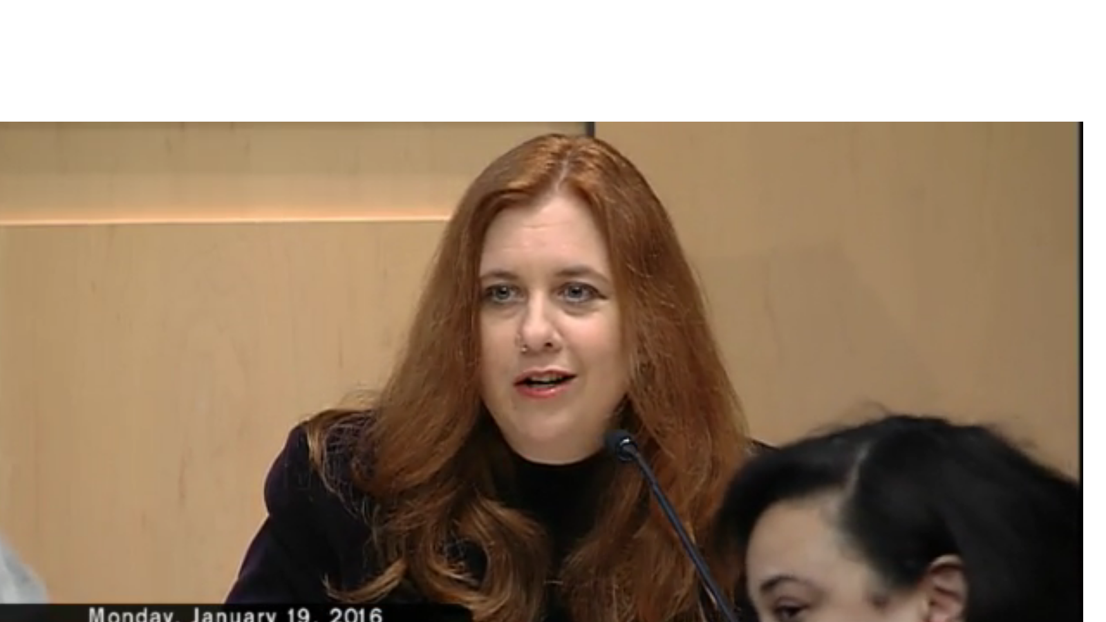 Lisa Herbold at this morning's council briefing on homeless encampment clearings. Screenshot via the Seattle Channel.