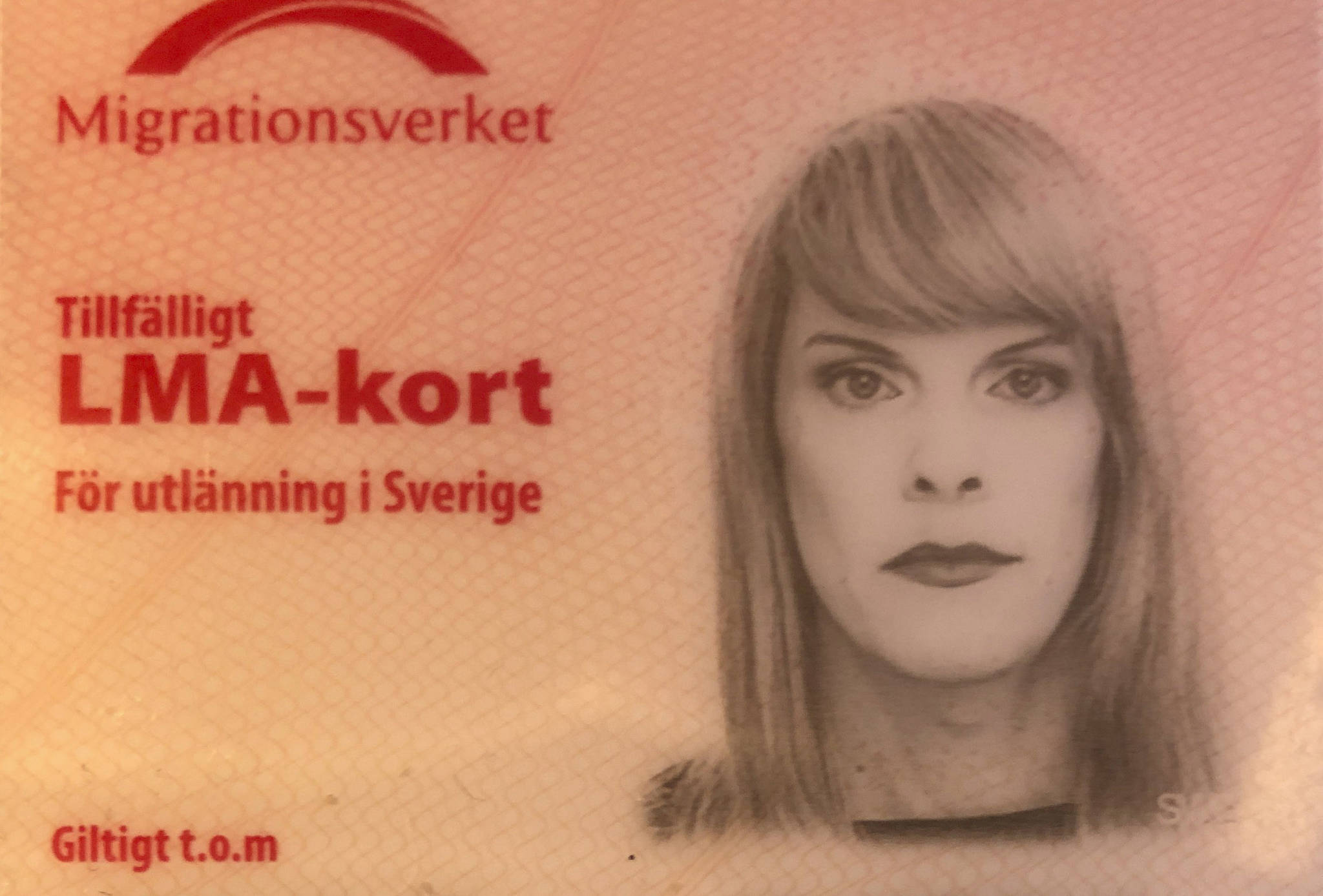 Danni Askini’s Swedish asylum seeker card. Courtesy of Danni Askini