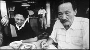 Suffering son and father: Lee Kang-sheng (left) and Miao Tien.